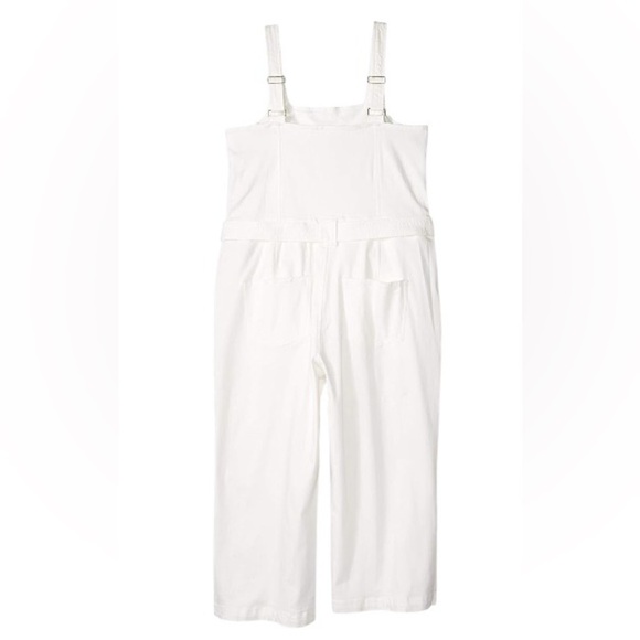 RACHEL Rachel Roy White Cropped Denim Wide Leg Jumpsuit Women’s Size 12 - Picture 3 of 9